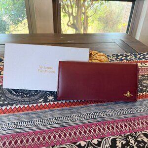 Vivienne Westwood Burgundy Long Wallet Full Inclusion, Commemorative Coin, Rare